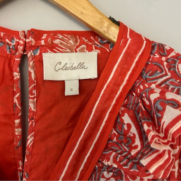 Cleobella Blair Red Printed Puff Sleeve Mini Dress - Picture 4 of 8